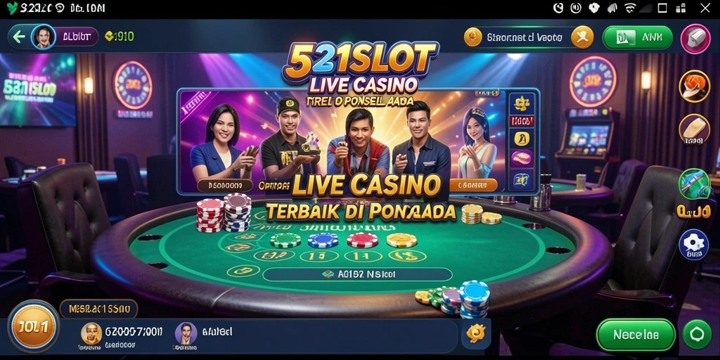 Screenshot 531SLOT menampilkan dealer langsung dalam permainan Live Casino.