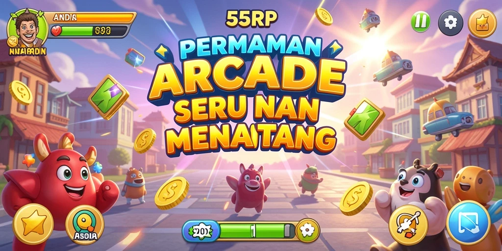 Tampilan gameplay seru 55RP dengan tantangan Arcade.