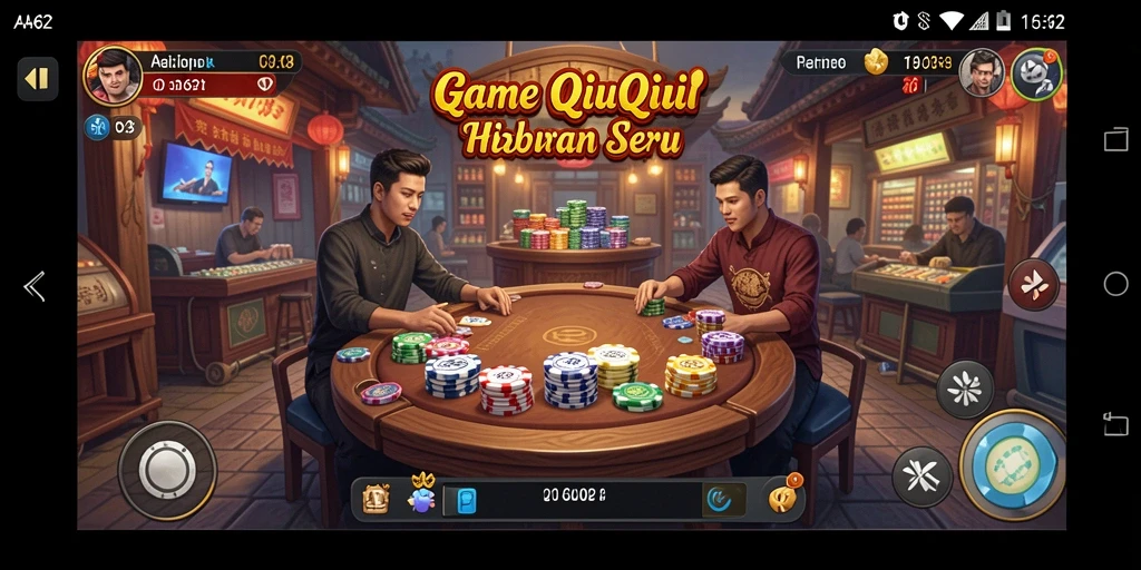 Tampilan gameplay QiuQiu yang seru dan interaktif.