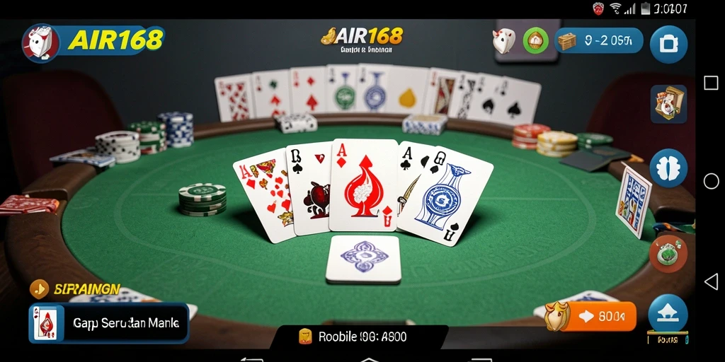 Screenshot AIR168 menampilkan gameplay Gaple yang seru dan interaktif.