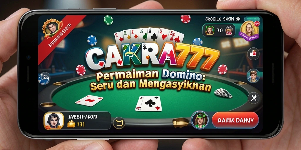 Screenshot CAKRA777 menunjukkan gameplay Domino yang seru dan interaktif.