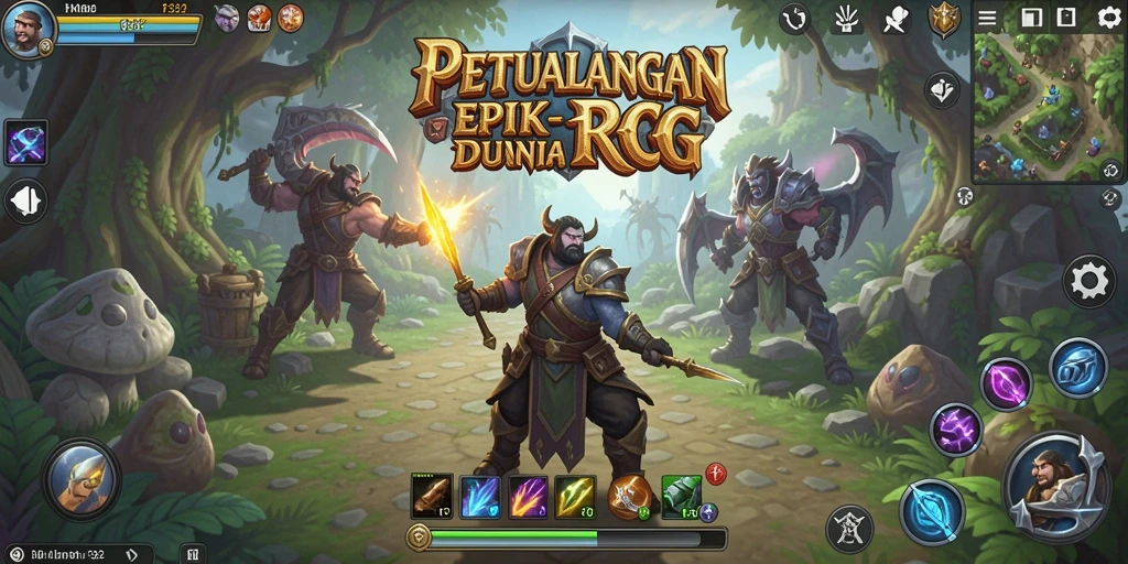 Tampilan gameplay F32 yang menawan dengan dunia RPG yang luas.