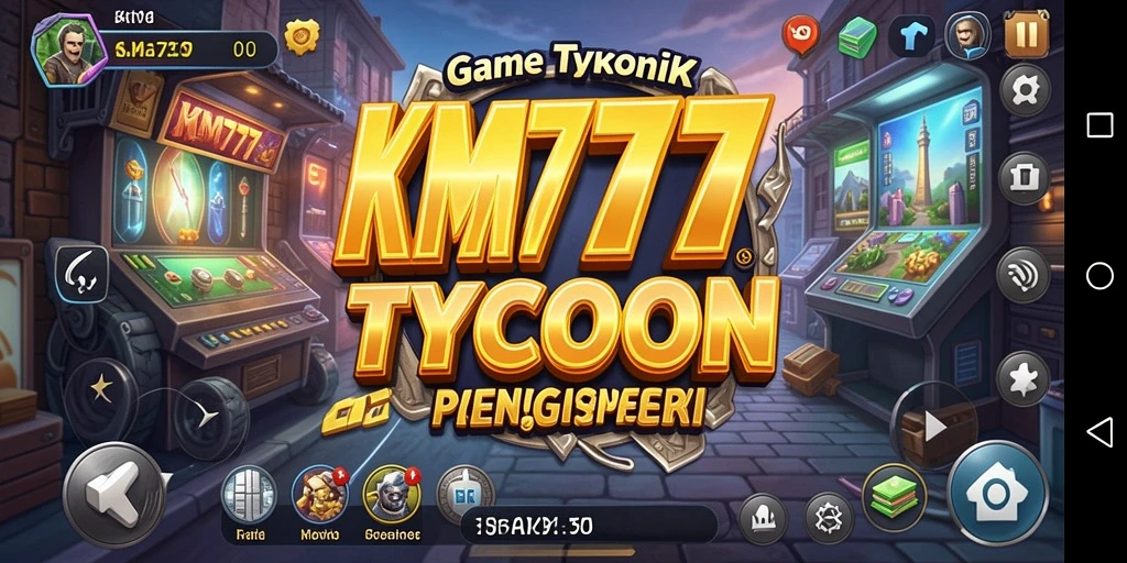 Screenshot gameplay KM777 menampilkan pengelolaan bisnis yang dinamis.
