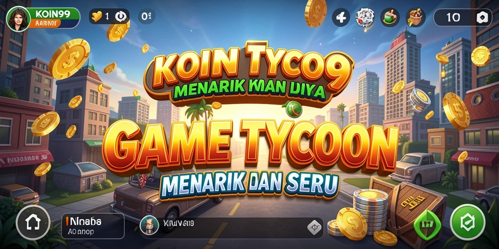 Screenshot gameplay KOIN99 yang menunjukkan pengelolaan bisnis.