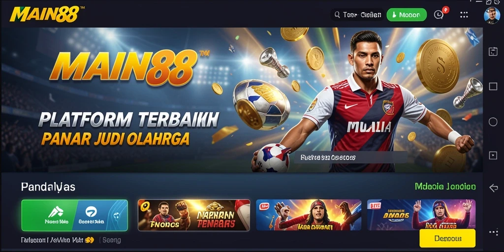 Screenshot utama MAIN88 menampilkan permainan taruhan olahraga yang seru.