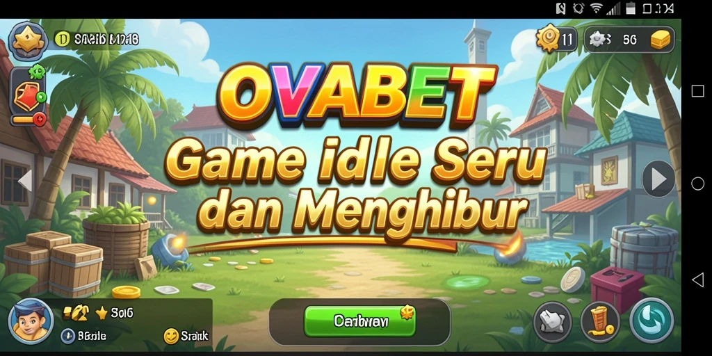 Tangkapan layar gameplay OVABET dengan karakter yang beraksi dalam game Idle.
