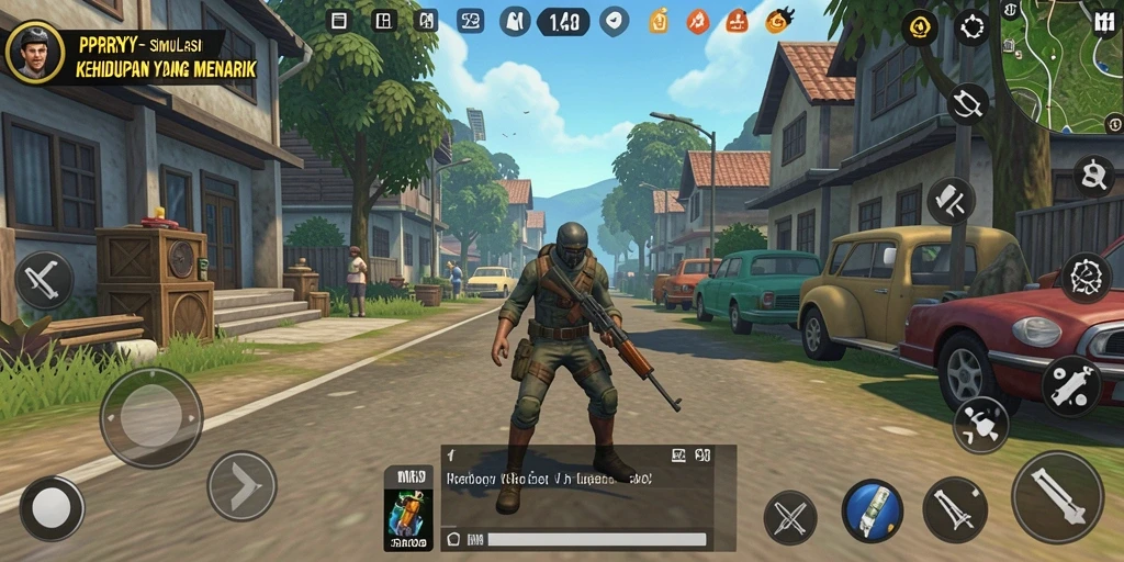 Tangkapan layar utama menampilkan gameplay menarik di dunia simulasi PPRRYY.