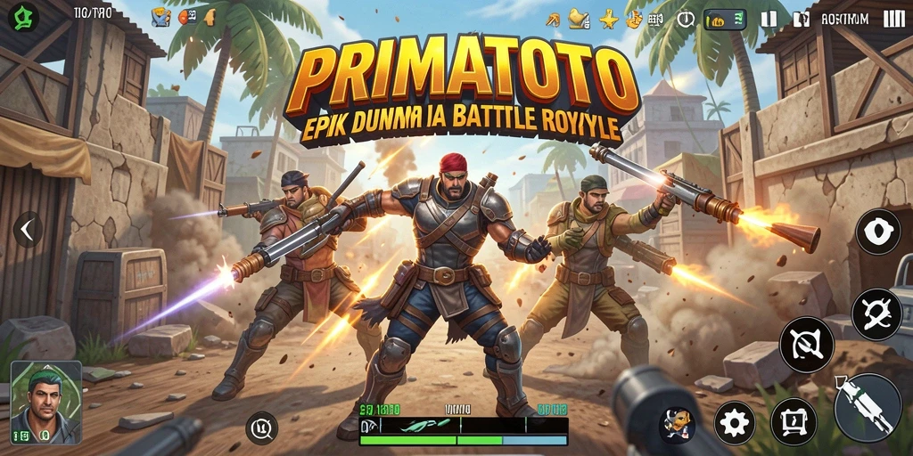 Screenshot menampilkan aksi seru dalam permainan Battle Royale PRIMATOTO.