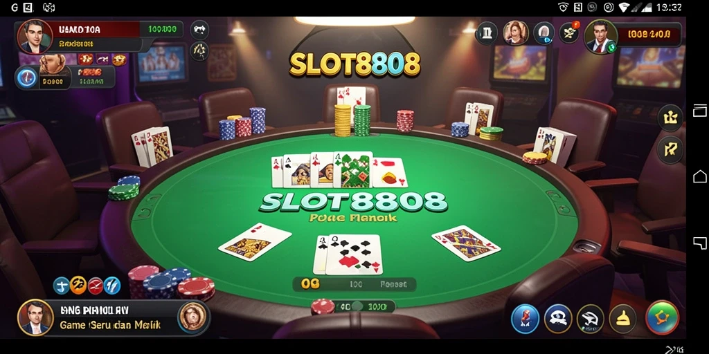 Tampilan gameplay Poker yang seru dan interaktif di SLOT8808.