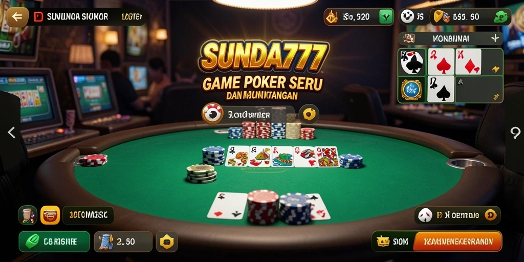 Tampilan menarik dari gameplay Poker di SUNDA777.