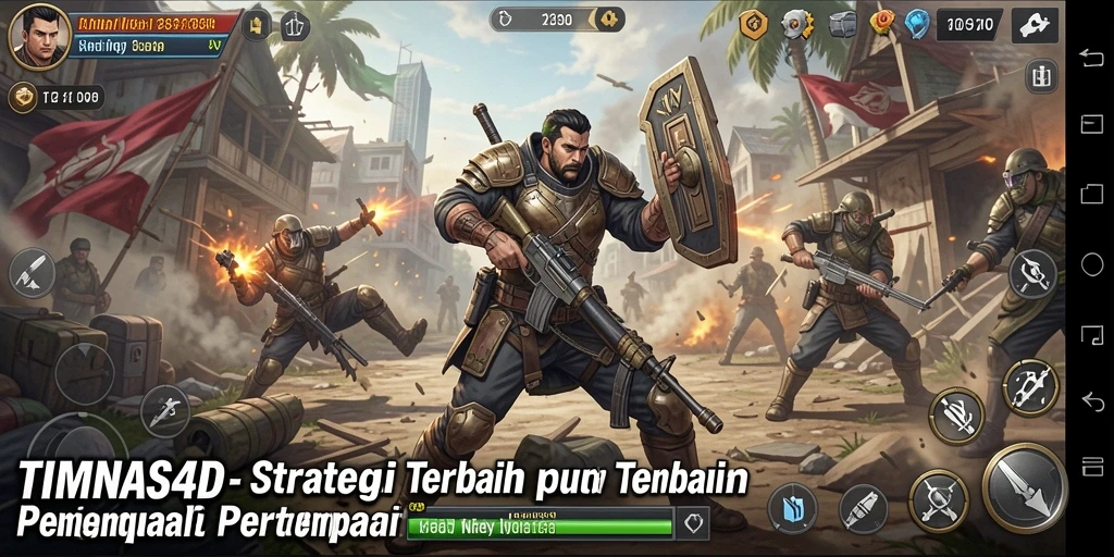 Screenshot gameplay TIMNAS4D dengan aksi pertempuran strategis.