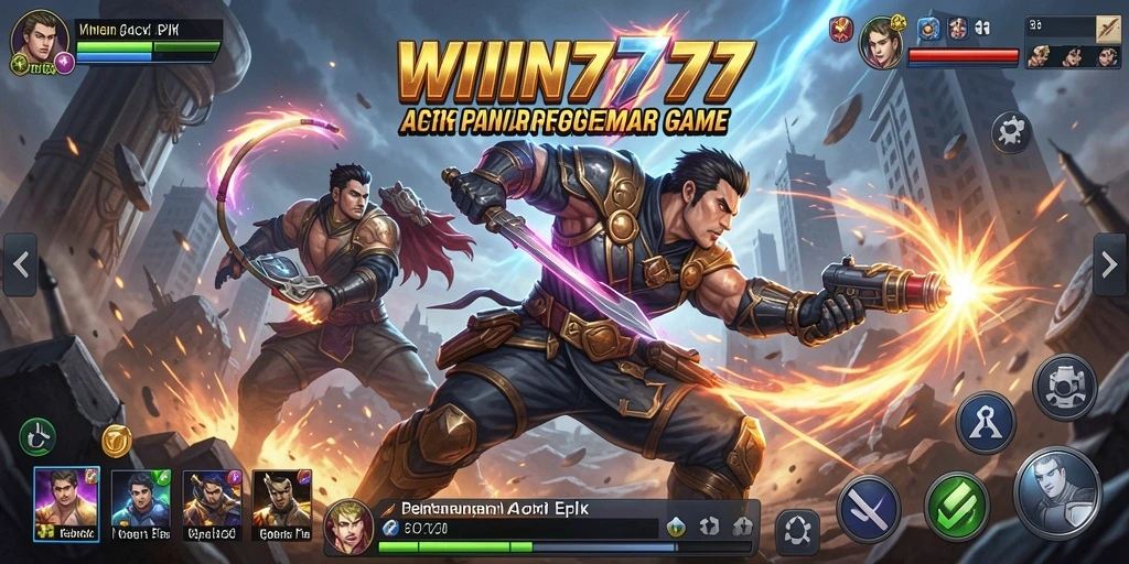 Tampilan seru gameplay WIN777 dengan aksi pertarungan yang mendebarkan.