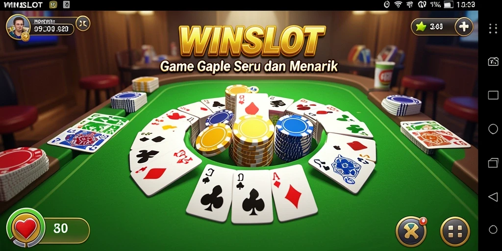 Tampilan gameplay seru dalam WINSLOT, permainan Gaple yang menarik.